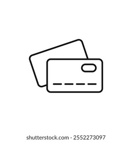 Credit card icon black and white vector outline sign