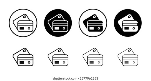 Credit card icon black and white vector sign