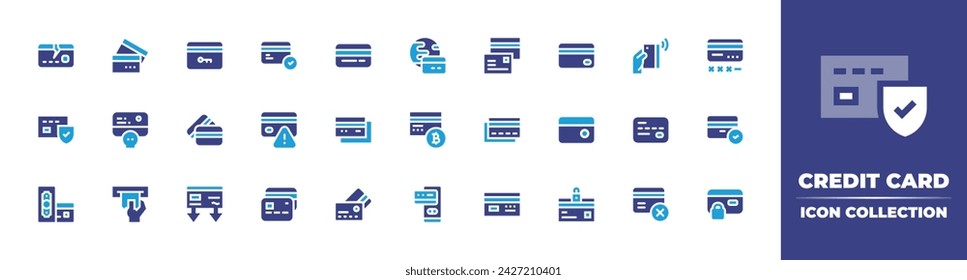 Credit card icon collection. Duotone color. Vector and transparent illustration. Containing credit card, tap to pay, secure payment. 