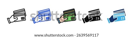 Credit Card Icon Collection With Multiple Styles