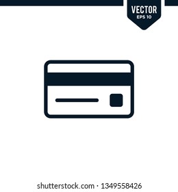Credit card icon collection in solid color or glyph style