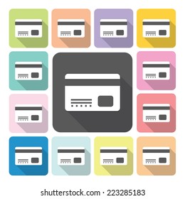 Credit card Icon color set vector illustration