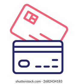 Ilustração do vetor de cor do ícone do cartão de crédito