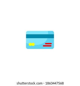Credit card icon. E-commerce and shopping icon. Simple, flat, color.