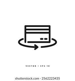 Credit Card Icon. Editable Stroke
