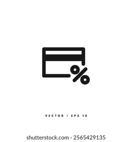 Credit Card Icon. Editable Stroke