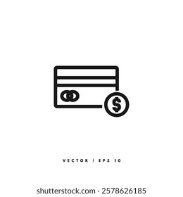 Credit Card Icon. Editable Stroke