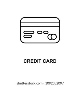 credit card icon. Element of simple web icon with name for mobile concept and web apps. Thin line credit card icon can be used for web and mobile on white background