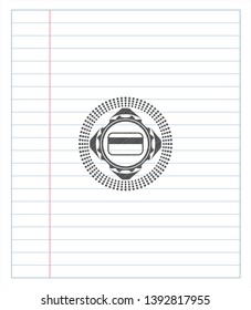 credit card icon emblem with pencil effect. Vector Illustration. Detailed.