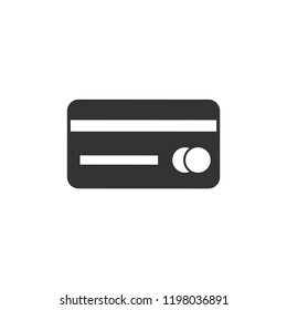 Credit card icon flat. Icon Flat