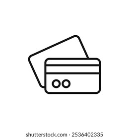 Credit card icon Flat art illustration in outline