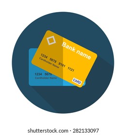Credit Card Icon Flat Concept Vector Illustration EPS10