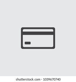 Credit Card Icon in a flat design in a black color.