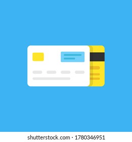 Credit card icon. Flat design. Vector illustration