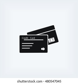 credit card icon, flat design best vector icon