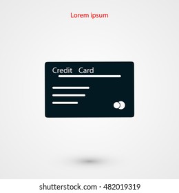 credit card icon, flat design best vector icon