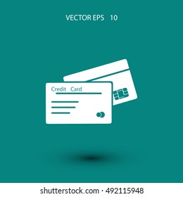 credit card icon, flat design best vector icon