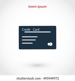 credit card icon, flat design best vector icon