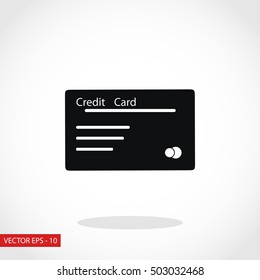 credit card icon, flat design best vector icon