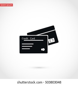 credit card icon, flat design best vector icon
