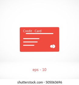 credit card icon, flat design best vector icon