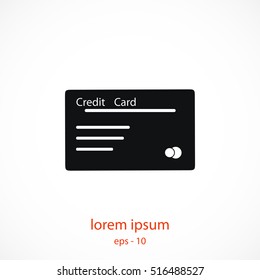 credit card icon, flat design best vector icon