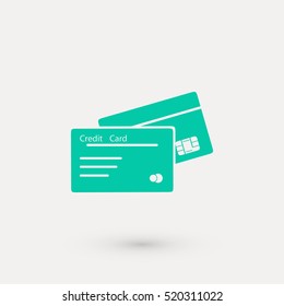 credit card icon, flat design best vector icon