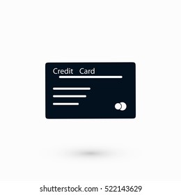 credit card icon, flat design best vector icon