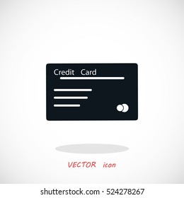 credit card icon, flat design best vector icon