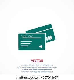 credit card icon, flat design best vector icon