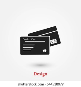 credit card icon, flat design best vector icon