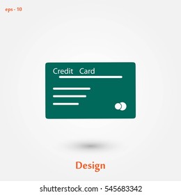 credit card icon, flat design best vector icon