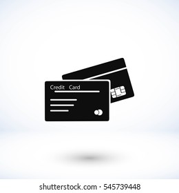 credit card icon, flat design best vector icon