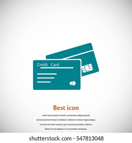 credit card icon, flat design best vector icon