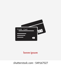 credit card icon, flat design best vector icon