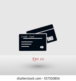 credit card icon, flat design best vector icon