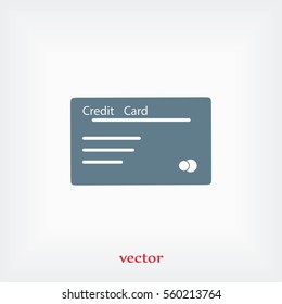 credit card icon, flat design best vector icon