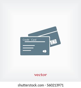 credit card icon, flat design best vector icon