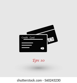 credit card icon, flat design best vector icon
