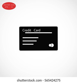 credit card icon, flat design best vector icon