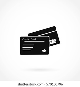 credit card icon, flat design best vector icon