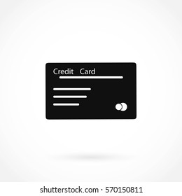 credit card icon, flat design best vector icon