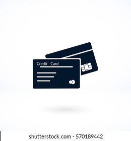 credit card icon, flat design best vector icon