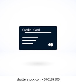 credit card icon, flat design best vector icon