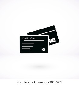 credit card icon, flat design best vector icon