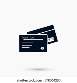 credit card icon, flat design best vector icon