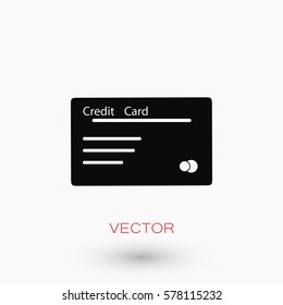 credit card icon, flat design best vector icon