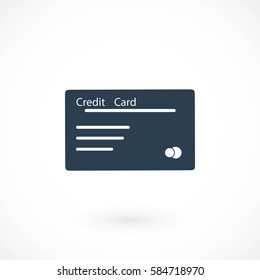 credit card icon, flat design best vector icon