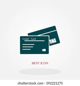 credit card icon, flat design best vector icon