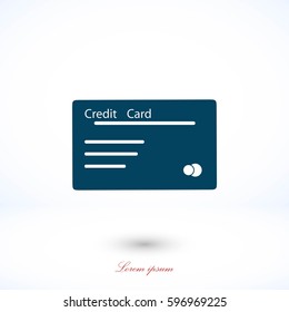 credit card icon, flat design best vector icon